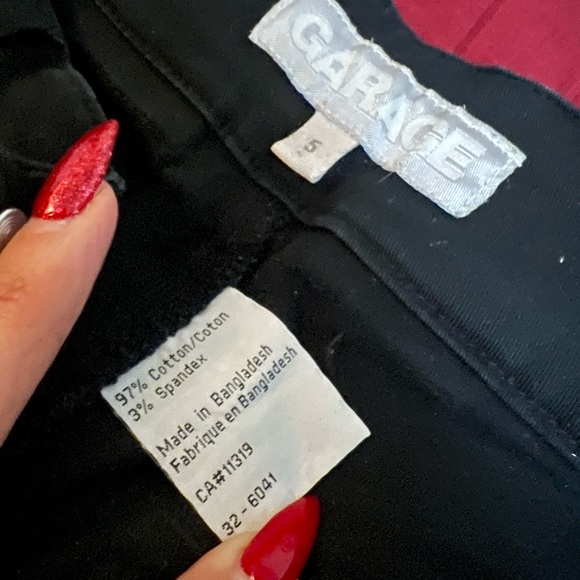 Garage stretchy black pants with flated legs - Picture 2 of 7